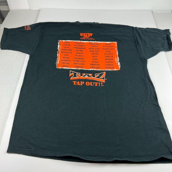 VTG 90s ECW Taz Survive Shirt Extra Extra Large Black Hard Core Wrestling Tee - Picture 8 of 13